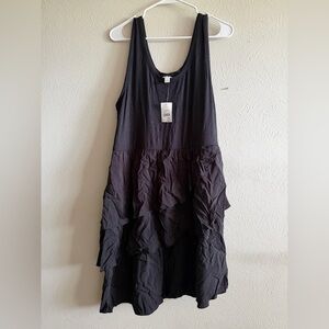 Sleeveless Black Tiered Maxi Dress by